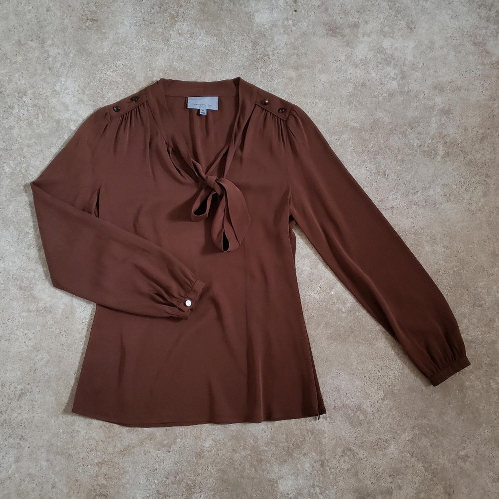 Classiques Entier Silk Tie Neck Top
